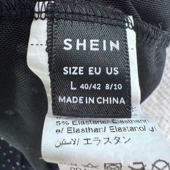 Shein Dress Womens L Black Rhinestone Sheer Slip Maxi Dress Front Slit Party - Picture 2 of 12